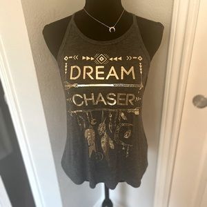 Grey & Gold Racer Back Tank